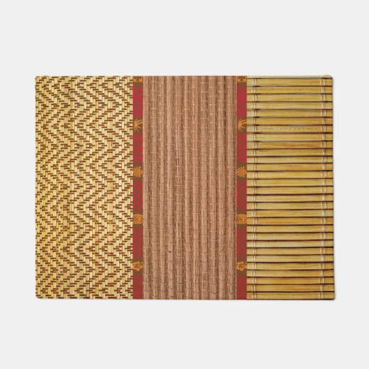 Paillasson Tiki textures bambou et roseau (Devant)