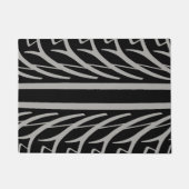 Paillasson Tire Texture Motif Abstrait en noir et blanc (Devant)