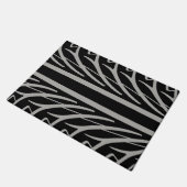 Paillasson Tire Texture Motif Abstrait en noir et blanc (Incliné)