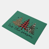 Paillasson "Tis the Season" Plaid Leopard Christmas Trees (Incliné)