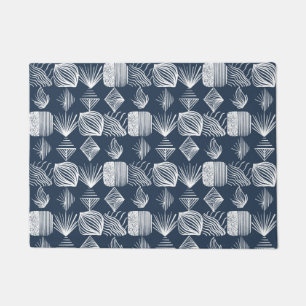 Paillasson Tissu Tribal des Caraïbes audacieux : bleu marine