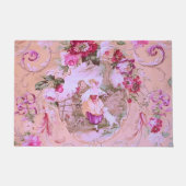 Paillasson Toile victorienne antique Rococo Style rose floral (Devant)