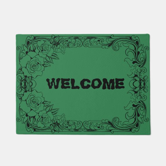 Paillasson Tons de mat Rose vert (Devant)