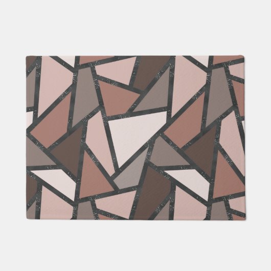 Paillasson Tons de motif en vitrail marron (Devant)