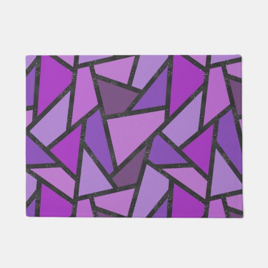 Paillasson Tons de vitrail violet motif (Devant)