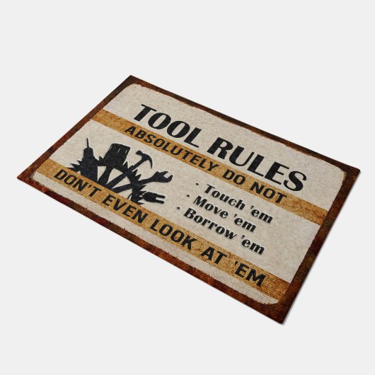 Paillasson Tool Rules Mat, Funny Cool Doormat (Incliné)