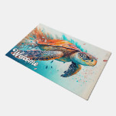 Paillasson Tortue de la natation colorée (Incliné)