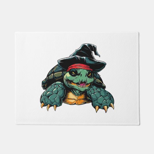 Paillasson Tortue en Sorcière Casquette Halloween Éffrayant A (Devant)