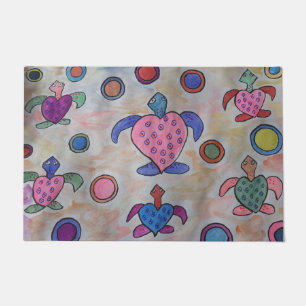 Paillasson Tortues et cercles Porte Mat