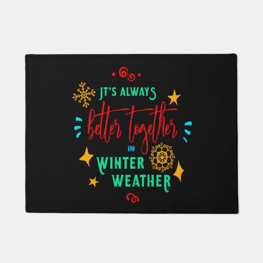 Paillasson Toujours mieux ensemble en hiver Noël, ZSG (Devant)