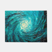 Paillasson Tourbillon océan turquoise abstrait (Devant)