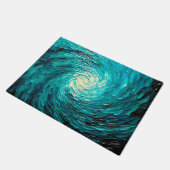 Paillasson Tourbillon océan turquoise abstrait (Incliné)