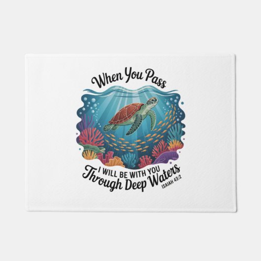 Paillasson Tourle Quand Vous Traversez Des Eaux Profondes (Devant)