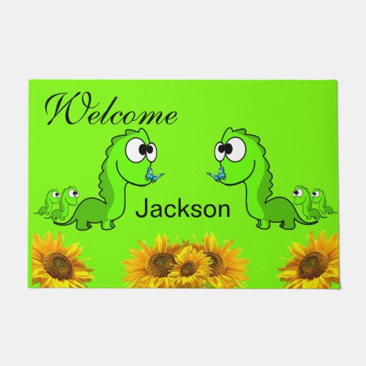 Paillasson Tournesol Floral Dinsoaur Porte Mat (Devant)