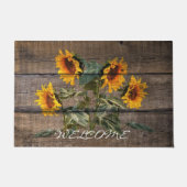 Paillasson Tournesol rustique en bois (Devant)