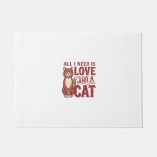 Paillasson Tout ce dont j'ai besoin est l'amour et un chat Vi