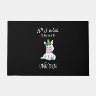 Paillasson Tout ce que je souhaite est une licorne