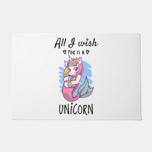 Paillasson Tout ce que je souhaite est une licorne