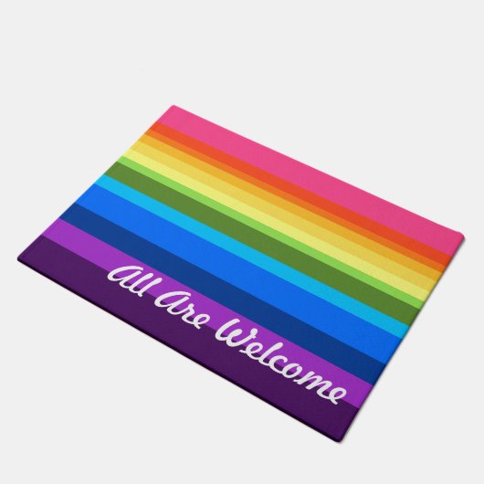 Paillasson Tout est l'arc-en-ciel bienvenu ou fait sur (Incliné)