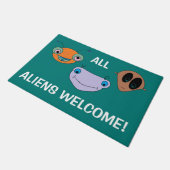 Paillasson TOUT L'AMUSEMENT mignon de conception d'aliens (Incliné)
