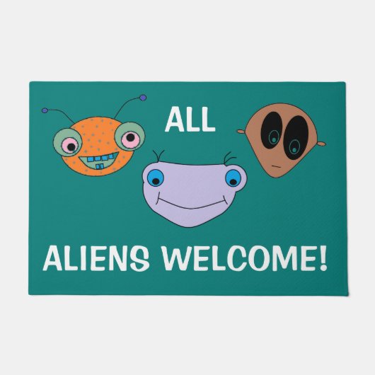 Paillasson TOUT L'AMUSEMENT mignon de conception d'aliens (Devant)