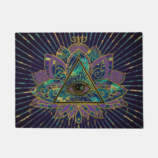 Paillasson Tout l'oeil mystique voyant en fleur de Lotus (Devant)