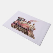 Paillasson Train à vapeur rose Style Vintage (Incliné)