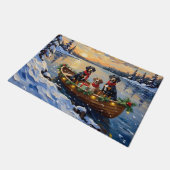 Paillasson Treeing Walker Coonhound Christmas Boat Holiday (Incliné)