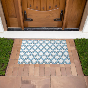 Paillasson Trellis bleu blanc et bébé, treillis, Quatrefoil