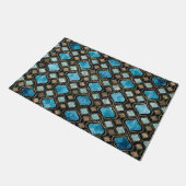 Paillasson Trellis marocain Textures de cristal bleu (Incliné)