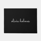 Paillasson Trendy Monogram | Name de script noir moderne (Devant)
