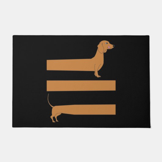 Paillasson Très long Dachshund drôle (Devant)