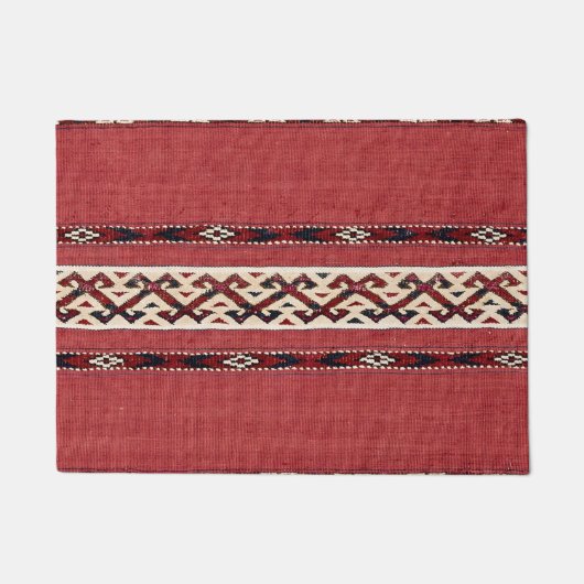 Paillasson Triangle Bleu noir noir blanc Kilim  (Devant)