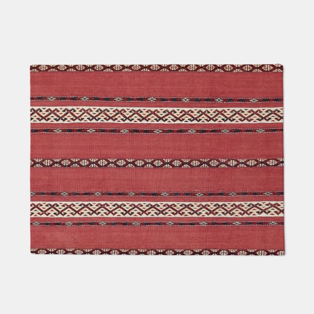 Paillasson Triangle Striangle Kilim II Rouge Noir Blanc  (Devant)