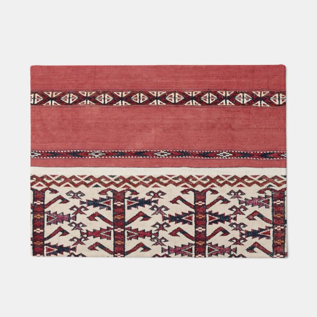 Paillasson Triangle Striangle Kilim III Rouge Noir Blanc  (Devant)