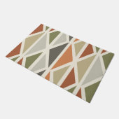 Paillasson Triangles d'art géométrique rétro Vert Orange (Incliné)
