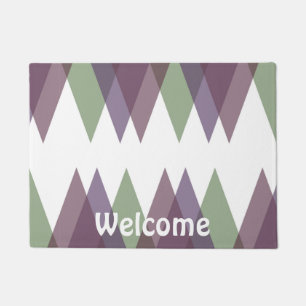 Paillasson Triangles mauve et vert