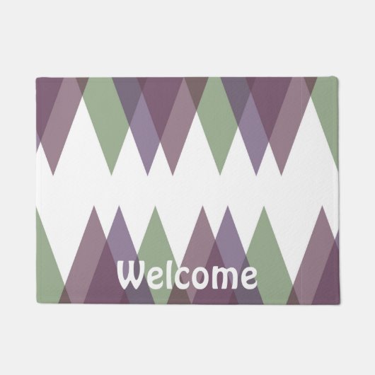 Paillasson Triangles mauve et vert (Devant)