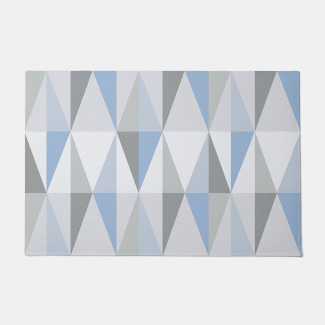 Paillasson Triangles modernes du milieu du siècle Sky Blue (Devant)