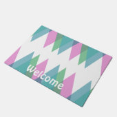 Paillasson Triangles rose et vert (Incliné)