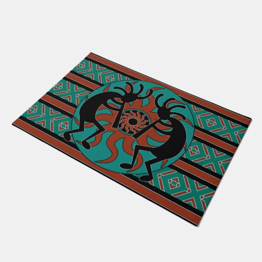 Paillasson Tribal Aztec Kokopelli Design Sud-Ouest (Incliné)
