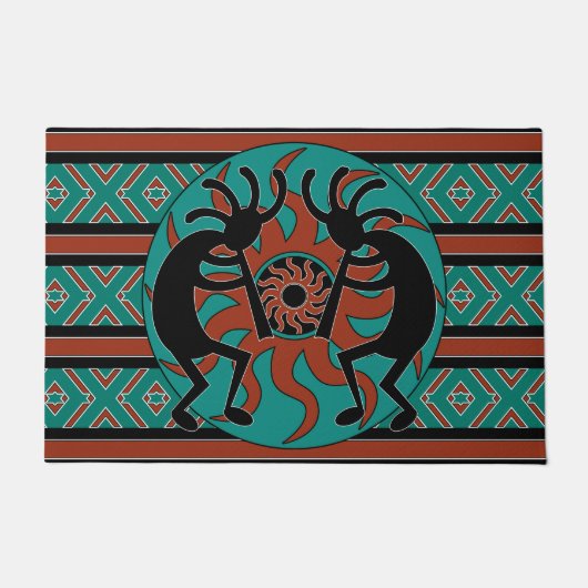 Paillasson Tribal Aztec Kokopelli Design Sud-Ouest (Devant)
