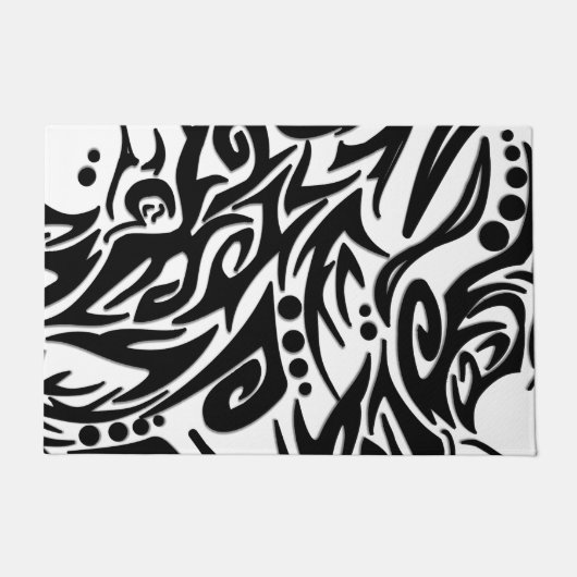 Paillasson Tribal noir Abstrait (Devant)