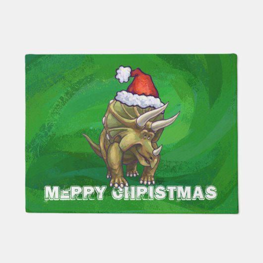 Paillasson Triceratops Noël Vert (Devant)