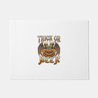 Paillasson Trick Or Beer Halloween Citrouille Squelette Ailes