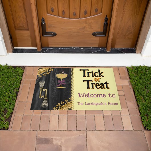 Paillasson Trick or Treat Gold Parties scintillant Skuls Hall (De plein air)