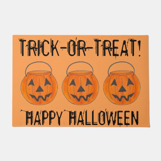 Paillasson Trick or Treat Jack o' Lantern Citrouille d'Hallow (Devant)