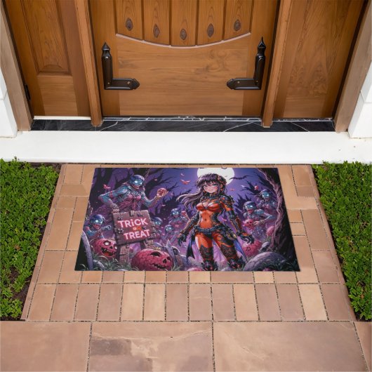 Paillasson Trick ou traiter Halloween Zombies distribuer le c (De plein air)