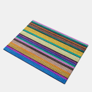 Paillasson Tricot coloré Bandes motif transparent 1