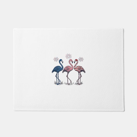 Paillasson Trio de flamants patriotiques dessin de gravure vi (Devant)
